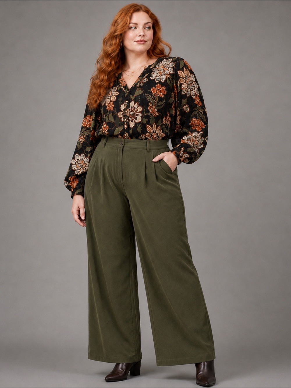 Torrid Gauze Long Sleeve Button Front Blouse Black Floral Size 2 (2X)